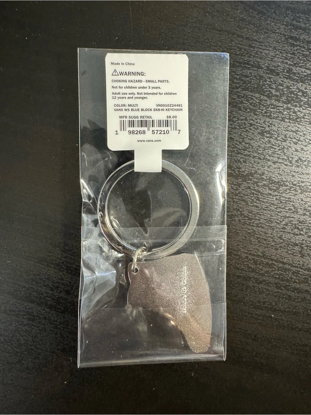 Vans Metallic Silver Sneaker Keychain